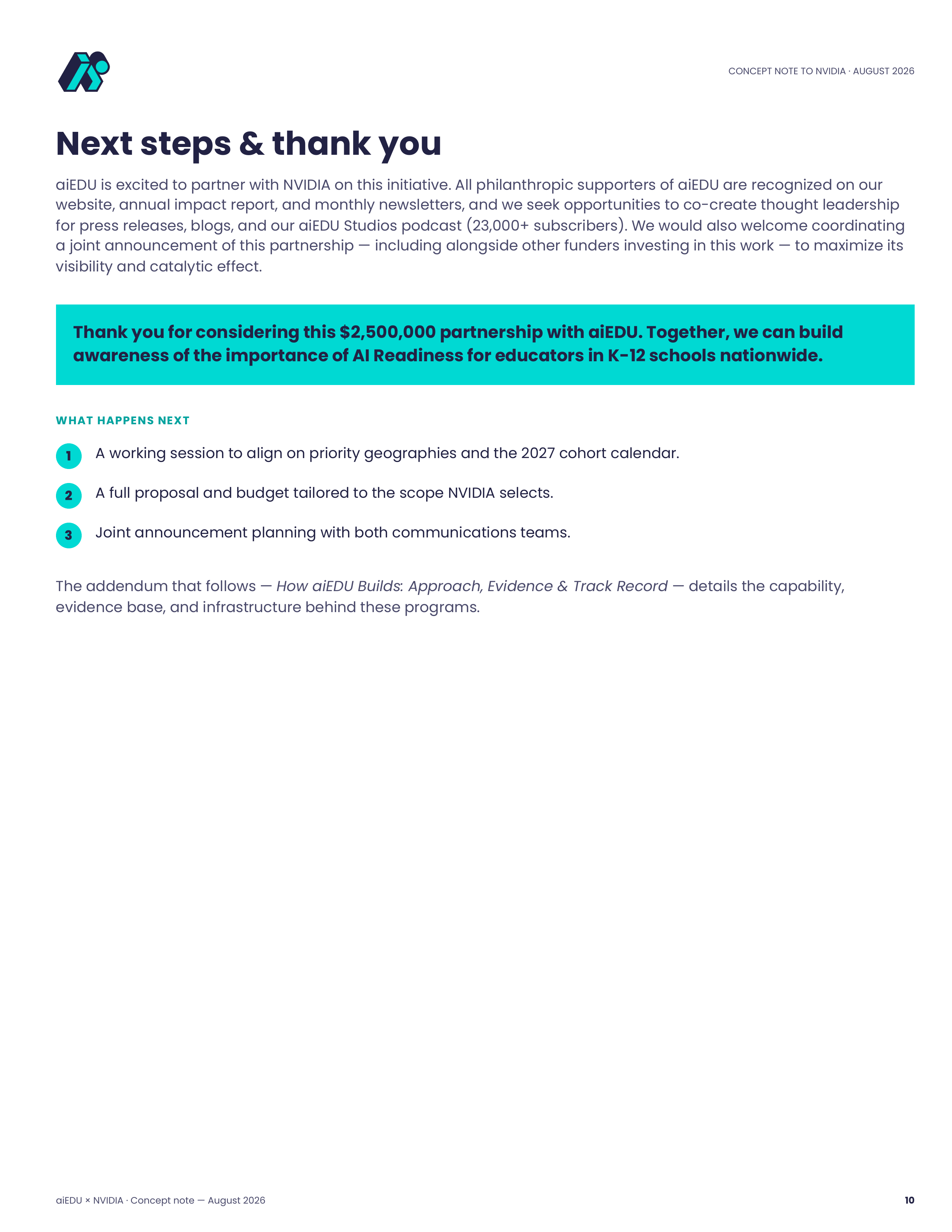 10 · Next Steps & Thank You