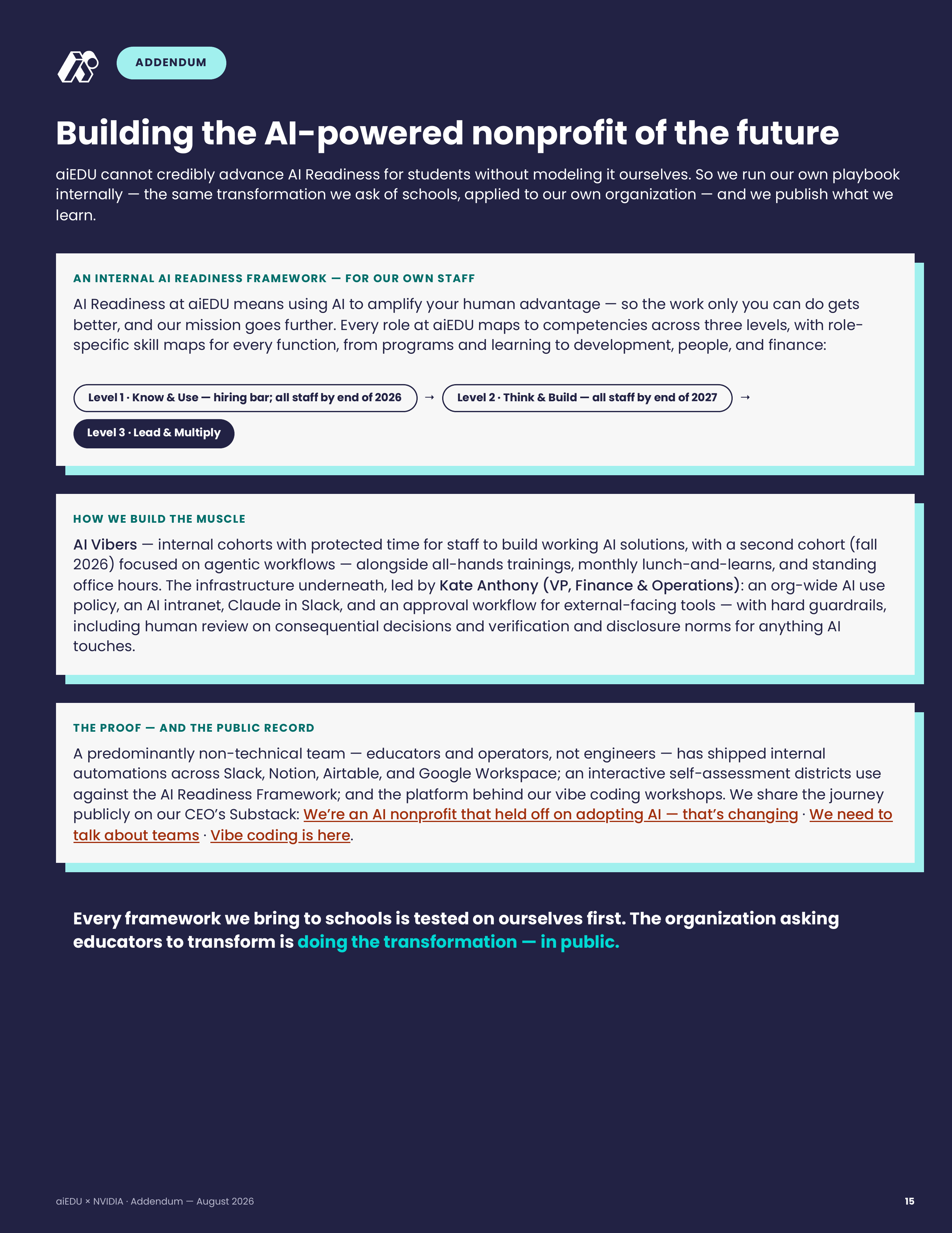 15 · Addendum — Using AI to Scale Our Impact